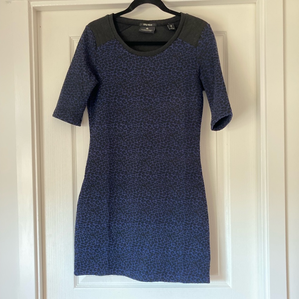 Scotch and Soda/ Maison Scotch Blue Leopard Shift Dress - Size 1